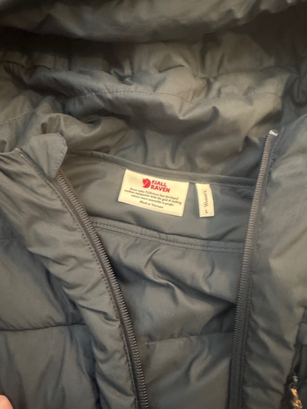 Fjallraven Women's Black Hooded Puffer Jacket - Picture 4 of 7